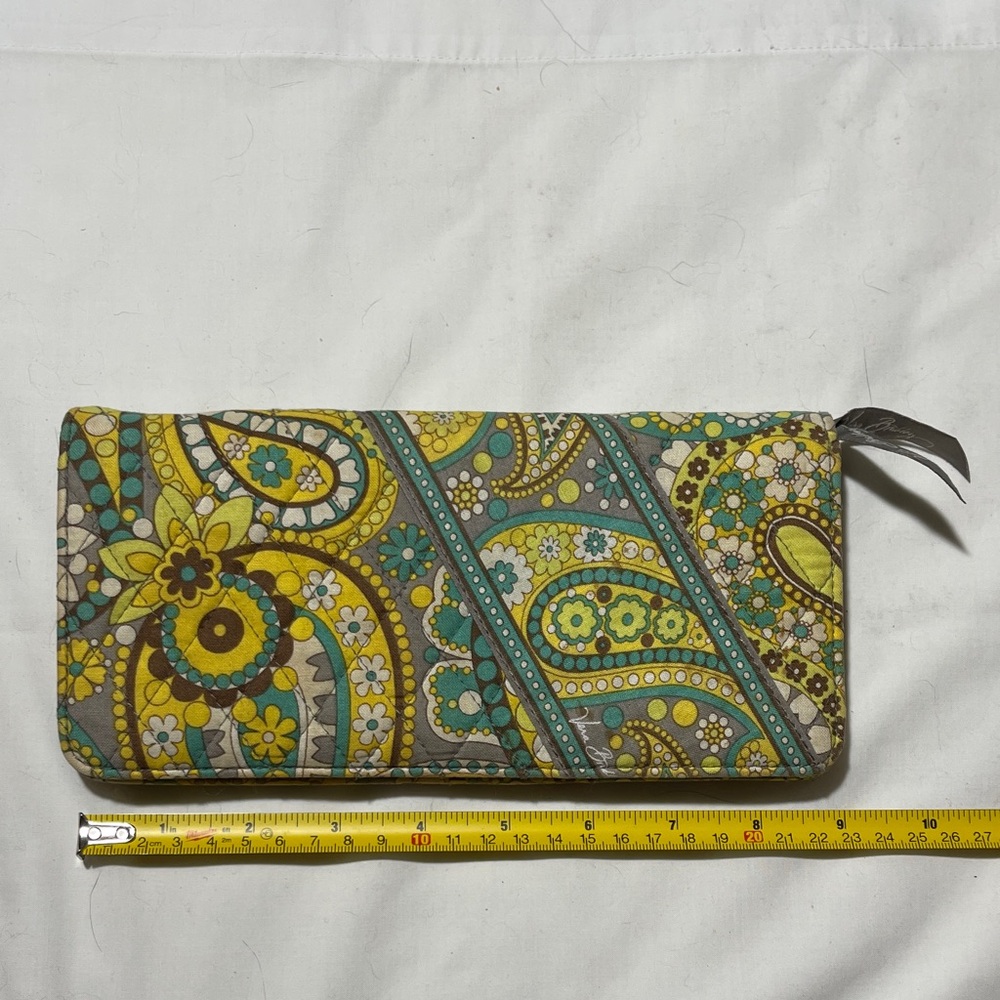 Vera Bradley Paisley Floral Wallet - Green and Yellow